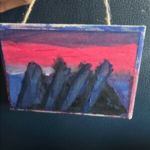 Abstract Pink and Blue Canvas Art